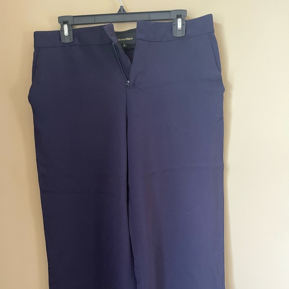 BLUE DRESS WIDE PANTS